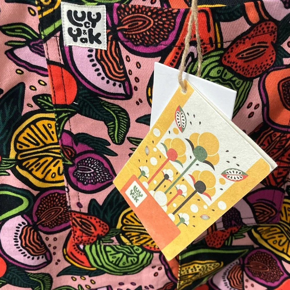 Lucy & Yak “Vulva-Rees” Vibrant Patterned Dungarees Overall one piece - Picture 6 of 14